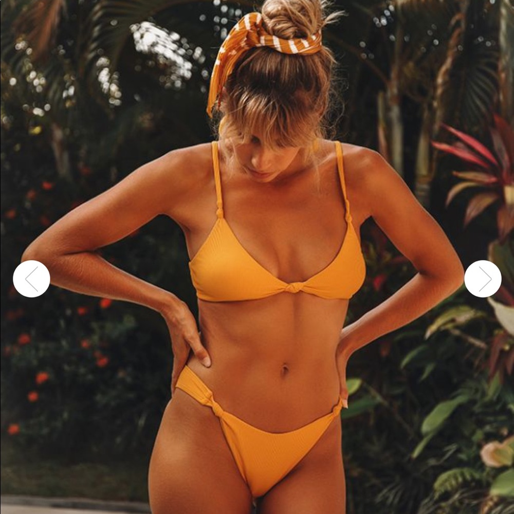 NWT Mustard Yellow Ribbed Bikini